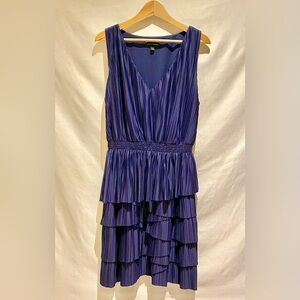 Banana Republic Navy Tiered Pleated Dress, size L